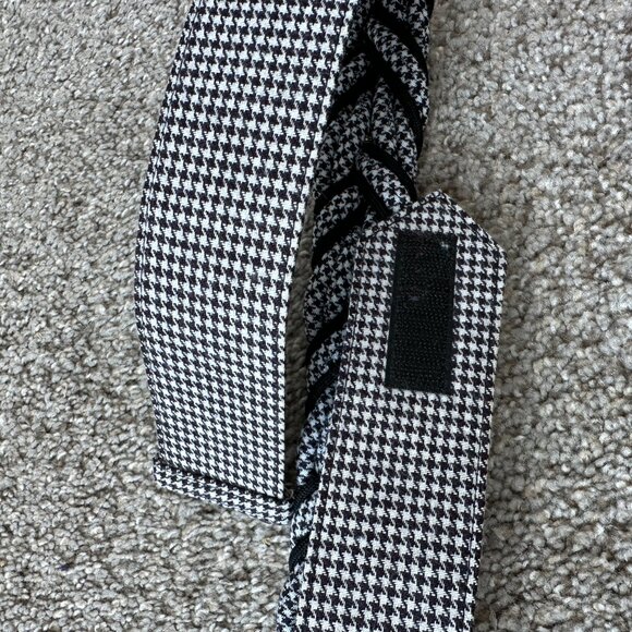 Vintage 80s Ginnie Johansen Designs Black & White Houndstooth Braided Belt USA main image 5